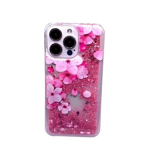 Pink bling liquid flowing Phone Case